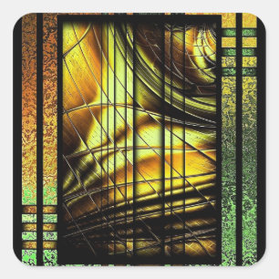Colourful art Deco style design Square Sticker