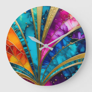 Colourful Art Deco Wall Clock