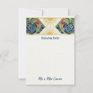 Colourful Art Deco Wedding Thank You Card