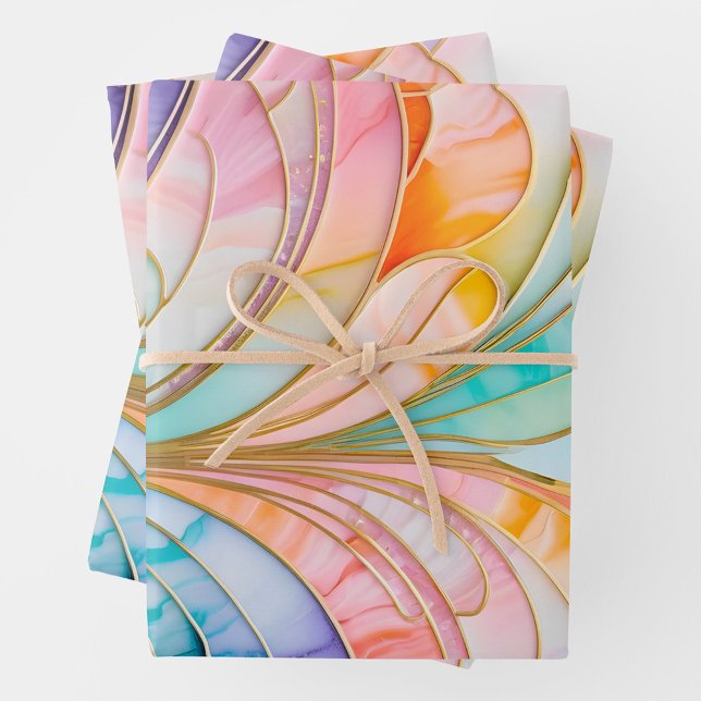 Colourful Art Deco Wrapping Paper Sheets (Creator Uploaded)