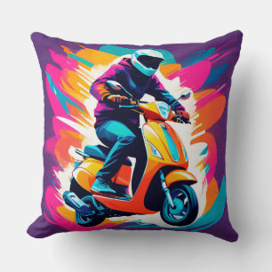Colourful Art Depiction of a Person Riding Cushion