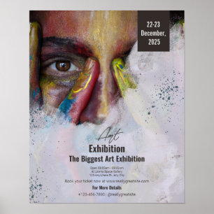 Colourful Art Exhibition Flyer Portrait, Art  Poster