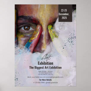 Colourful Art Exhibition Flyer Portrait, Art Poster