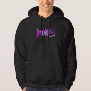 Colourful Art Fish Skeleton Hoodie