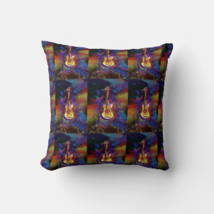 colourful art guitar cushion