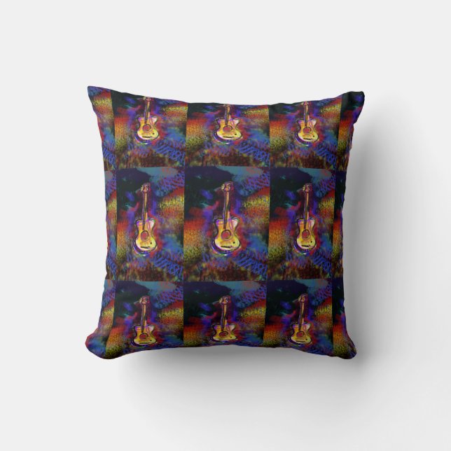 colourful art guitar cushion (Front)