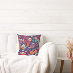 Colourful Art Illustration Nature Floral Pattern Cushion