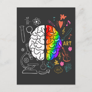 Colourful Art Lover Gift Brain Science Teacher Postcard