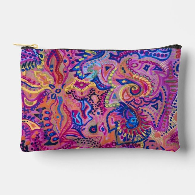 Colourful Art Makeup Bag #4-Original Fashion Desig (Front)