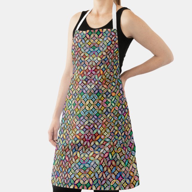 Colourful Art Nouveau Floral Apron (Insitu)