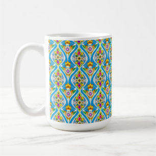Colourful Art Nouveau Floral Watercolor Pattern Mu Coffee Mug