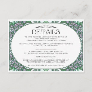 Colourful Art Nouveau Wedding Details Card (Set #2