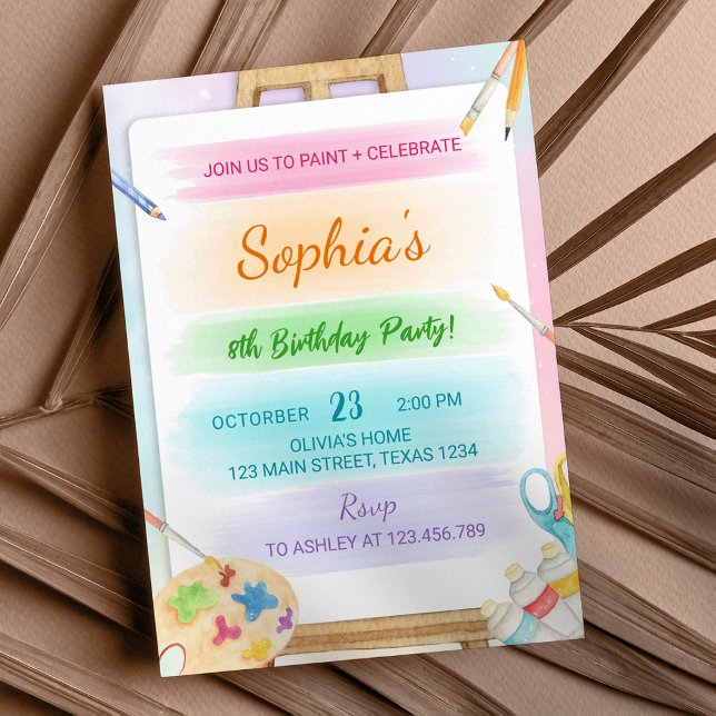 Colourful Art Painting Birthday Invitation (Creator Uploaded)