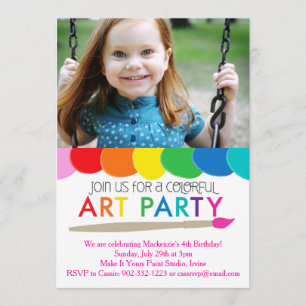 Colourful Art Party Invitation