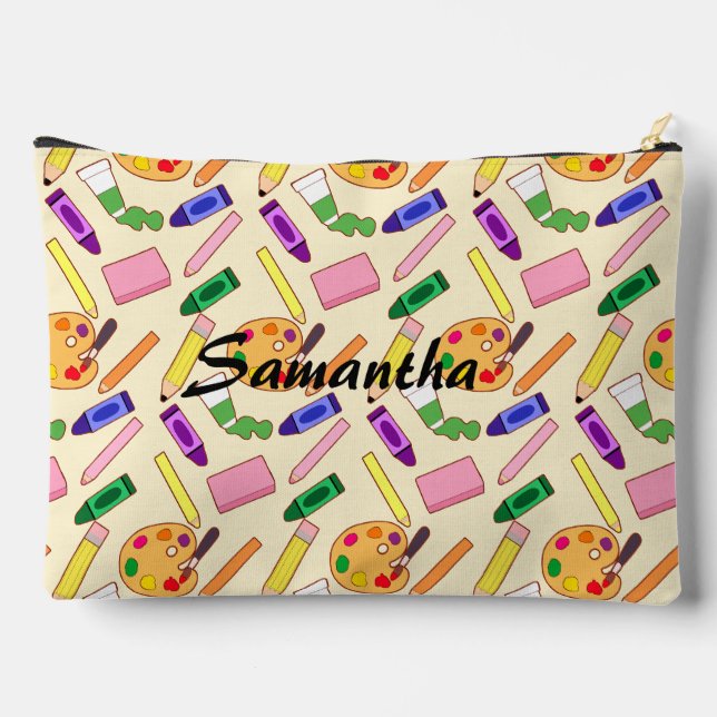 Colourful Art Supplies Accessory Pouch (Back)