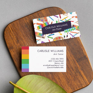 Colourful Art Supplies Art Tutor Teacher Business Card