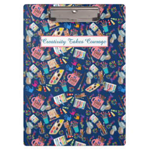 Colourful Art Supplies Creative pattern for Artist Clipboard