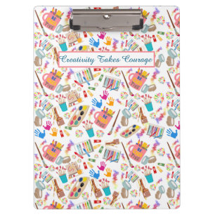 Colourful Art Supplies Creative pattern for Artist Clipboard