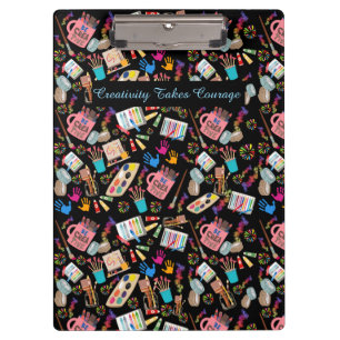Colourful Art Supplies Creative pattern for Artist Clipboard
