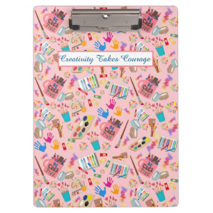 Colourful Art Supplies Creative pattern for Artist Clipboard