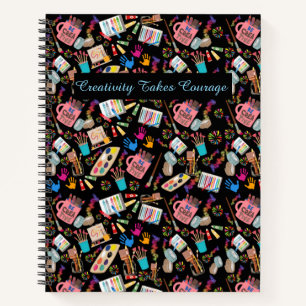 Colourful Art Supplies Creative pattern for Artist Notebook