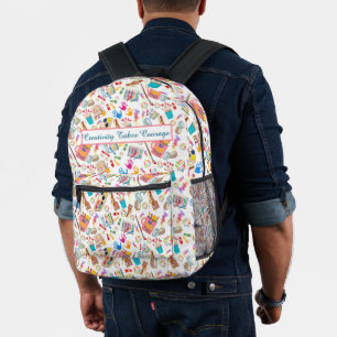 Colourful Art Supplies Creative pattern for Artist Printed Backpack