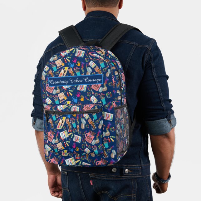 Colourful Art Supplies Creative pattern for Artist Printed Backpack (Insitu (Model))