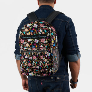 Colourful Art Supplies Creative pattern for Artist Printed Backpack