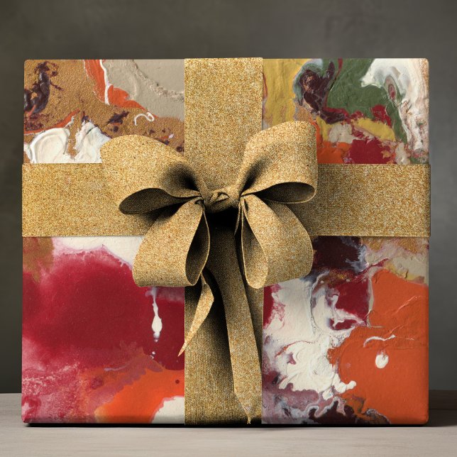 Colourful Artful Painted Abstract Patterns Wrapping Paper Sheet (Artful giftware for all occasions.)
