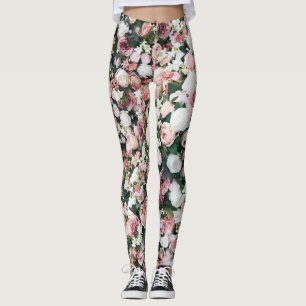 Colourful artificial flowers: vibrant background leggings