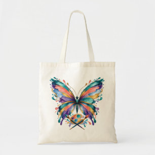 Colourful Artist Butterfly Watercolor Tote Bag