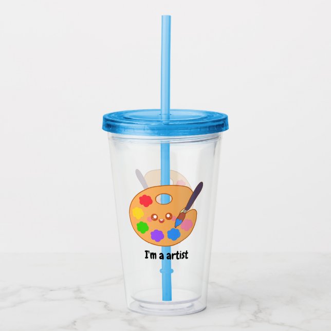 Colourful Artist Paint  Acrylic Tumbler (Front)