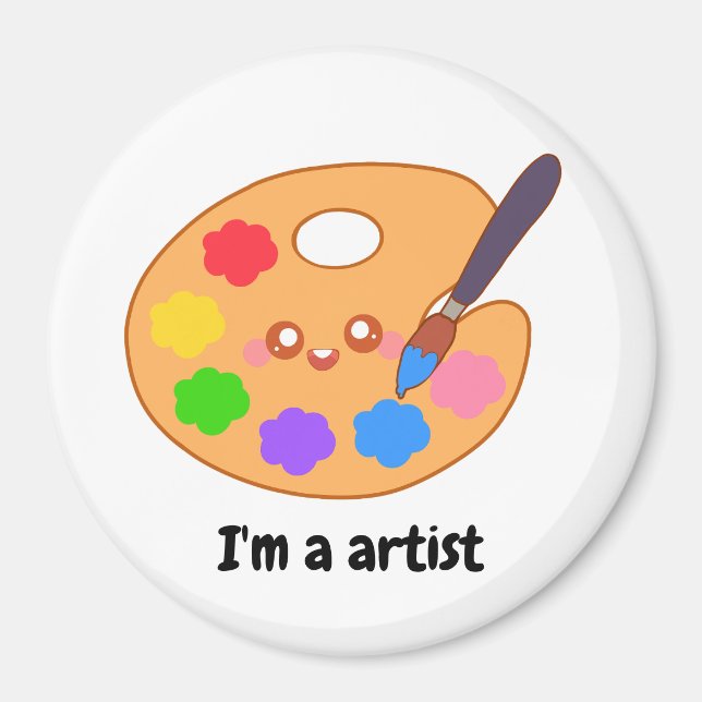 Colourful Artist Paint  Magnet (Front)