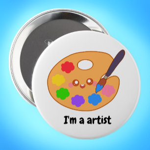 Colourful Artist Paint Palette 10 Cm Round Badge