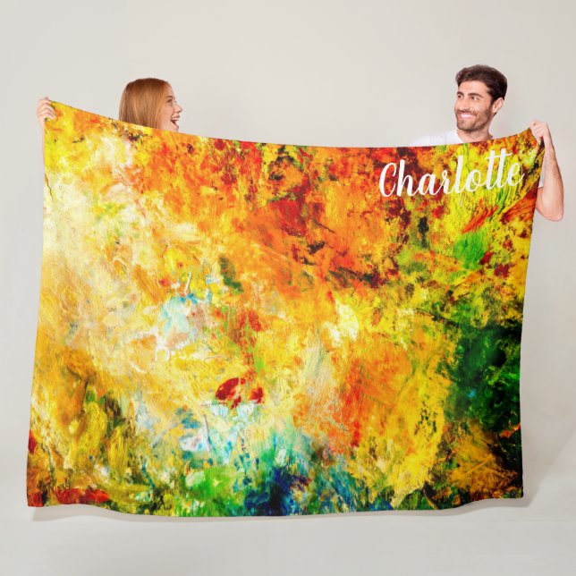 Colourful Artist Palette Fleece Blanket (In Situ)