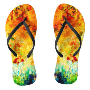 Colourful Artist Palette Flip Flops
