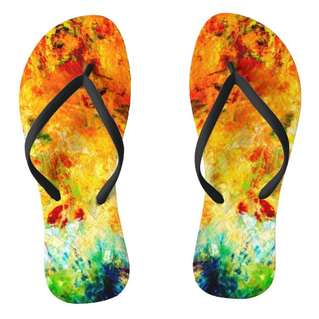 Colourful Artist Palette Flip Flops (Footbed)