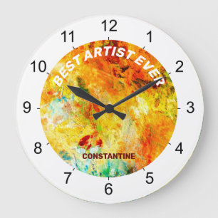 Colourful Artist Palette Large Clock