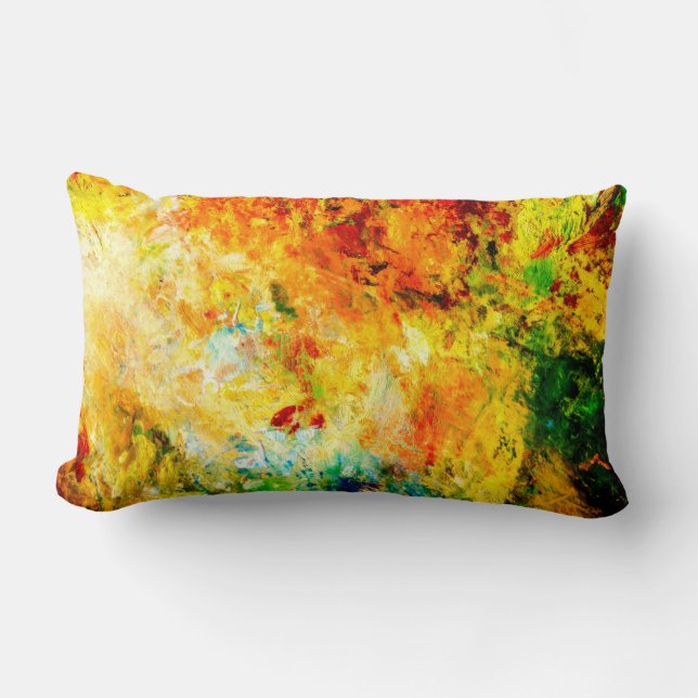 Colourful Artist Palette Lumbar Cushion (Front)