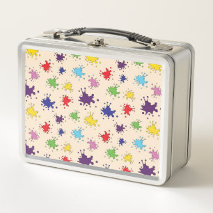 Colourful Artist Palette paint splatter ink splash Metal Lunch Box
