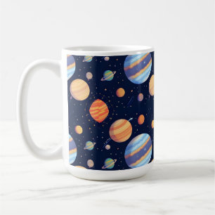 Colourful Artistic Depiction of Planets and Stars Coffee Mug