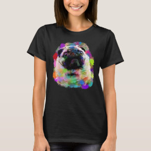 Colourful Artistic Dog Pitbull Terrier Puppy Splas T-Shirt