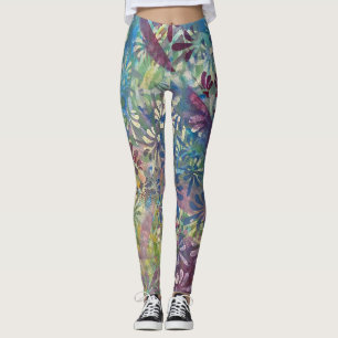 Colourful Artistic Funky Pattern Textured Paint v2 Leggings