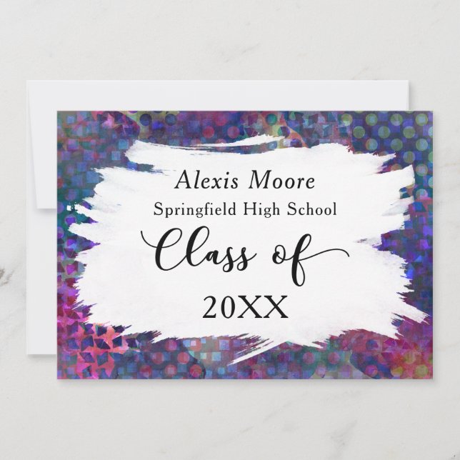 Colourful, Artistic Graduation Announcement (Front)