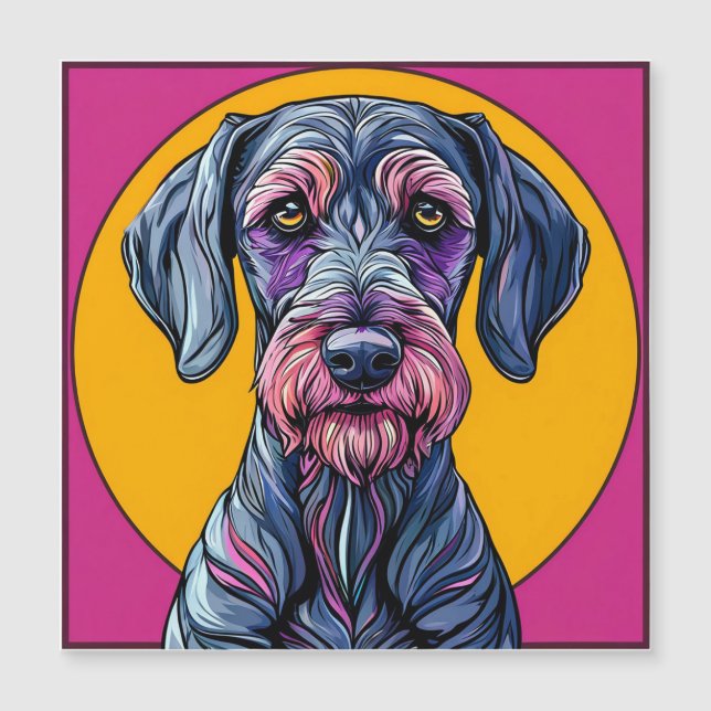 Colourful Artistic Illustration of a Dog Against V (Front)