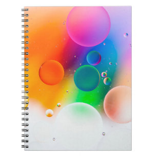 Colourful artistic image of oil drop on water, mod notebook