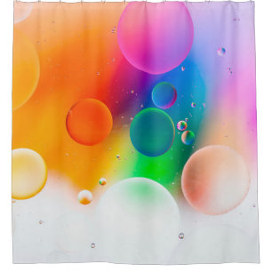 Colourful artistic image of oil drop on water, mod shower curtain