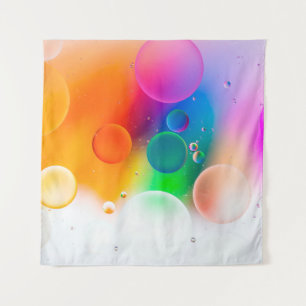 Colourful artistic image of oil drop on water, mod tapestry
