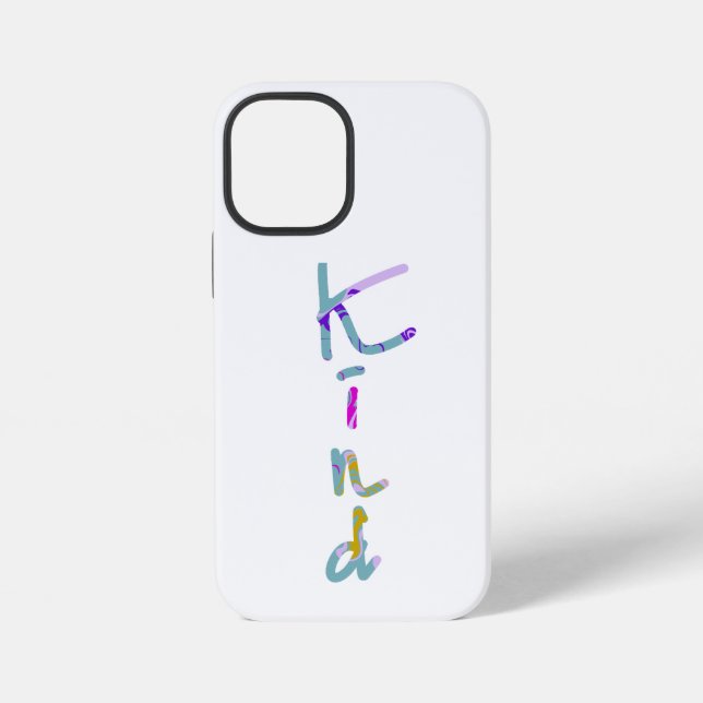 Colourful Artistic KIND Typography Inspirational Q iPhone Case (Back)