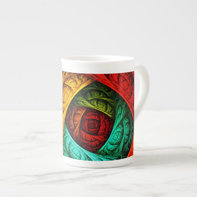 Colourful Artistic Modern Abstract Art Pattern #09 Bone China Mug (Front Right)